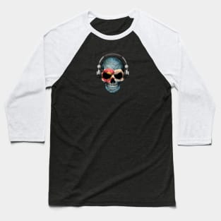 Dark Skull Deejay with Colorado Flag Baseball T-Shirt